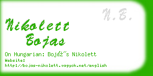 nikolett bojas business card